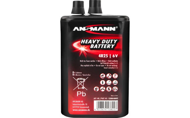 Ansmann Zink-Kohle Batterie 4R25 6 V / 9.000 MAh 3 Ansmann Zink-Kohle Batterie 4R25 6 V / 9.000 MAh