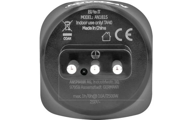 Ansmann Reisestecker / Adapter EU To IT 4 Ansmann Reisestecker / Adapter EU To IT – Bild 2