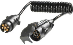 Caravan Verlängerungskabel Spiral Stecker 7-polig Auf Steckdose 7-polig Mit Deckel 2 M
