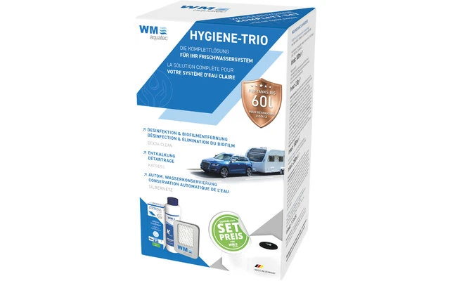 WM Aquatec Hygiene-Trio Wasserhygiene Komplettset 60 Liter 3 WM Aquatec Hygiene-Trio Wasserhygiene Komplettset 60 Liter