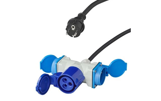 PAT Adapterkabel 150 Cm 3 X 2,5 Mm² Von Schuko Stecker Nach 1x CEE Und 2x Schuko Steckdose 6 PAT Adapterkabel 150 Cm 3 X 2,5 Mm² Von Schuko Stecker Nach 1x CEE Und 2x Schuko Steckdose – Bild 4