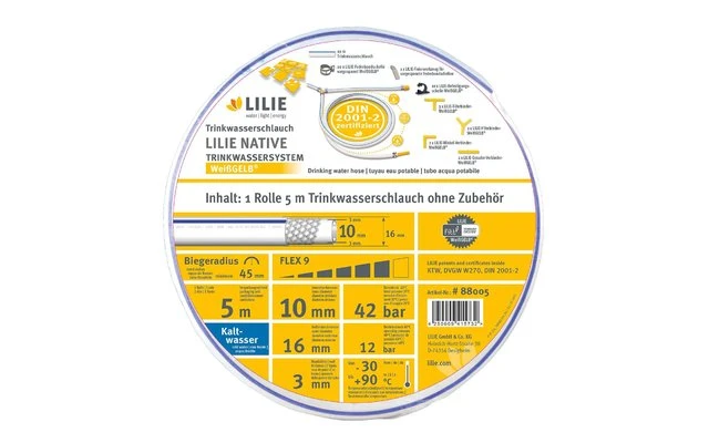 Lilie Native 10m Rolle Trinkwasserschlauch 10x16mm - Kalt 5 Lilie Native 10m Rolle Trinkwasserschlauch 10x16mm - Kalt – Bild 3