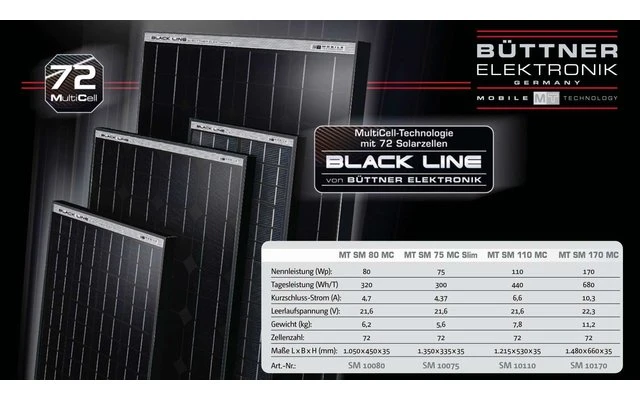 Büttner MT-SM170 Black Line Solarmodul 170 W 4 Büttner MT-SM170 Black Line Solarmodul 170 W – Bild 2