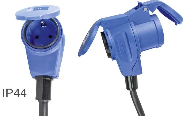 CEE-Adapterleitung Schutzkontaktstecker 90° CEE-Kupplung 3-polig 3 CEE-Adapterleitung Schutzkontaktstecker 90° CEE-Kupplung 3-polig