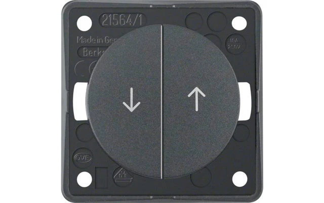 Berker Integro Jalousie-Serientaster Mit Aufdruck Symbol Pfeile Anthrazit Matt 3 Berker Integro Jalousie-Serientaster Mit Aufdruck Symbol Pfeile Anthrazit Matt