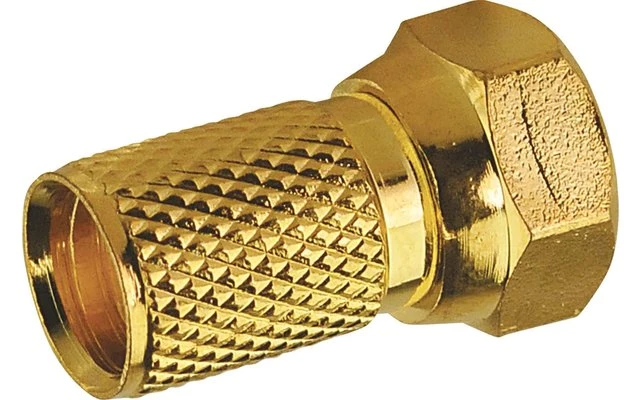 Schwaiger F-Aufdrehstecker (Ø 7 Mm) Vergoldet 1 Stück 3 Schwaiger F-Aufdrehstecker (Ø 7 Mm) Vergoldet 1 Stück