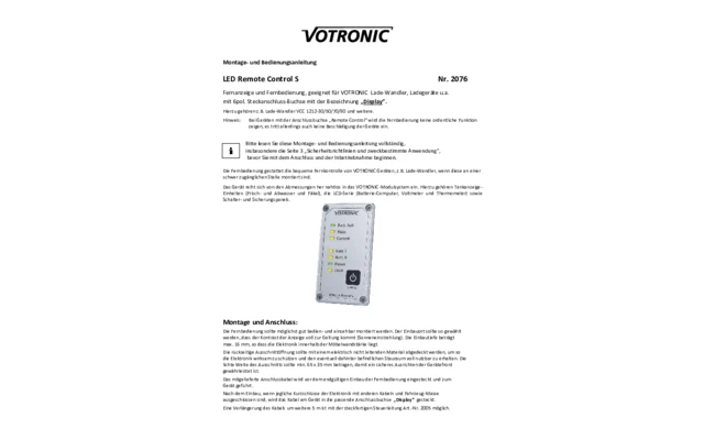 Votronic LED S Fernbedienung 12 V Standard 3 Votronic LED S Fernbedienung 12 V Standard