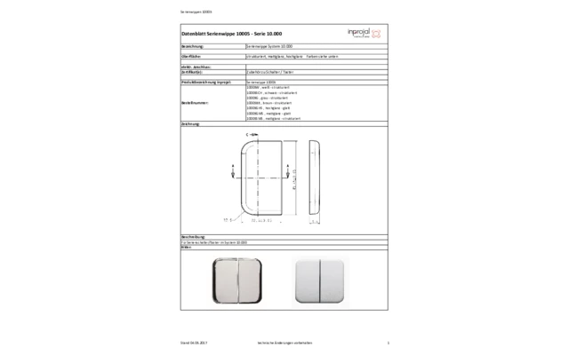 Inprojal System 10.000 Doppelflächenwippe Für Wippschalter Weiß 9 Inprojal System 10.000 Doppelflächenwippe Für Wippschalter Weiß – Bild 7