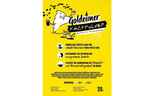 Goldeimer Kackpulver Pflanzenkohle 20 Liter 4 Goldeimer Kackpulver Pflanzenkohle 20 Liter – Bild 2