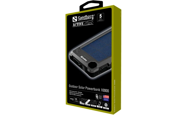 Sandberg 420-53 Outdoor Solar Powerbank Schwarz 10000 MAh 3 Sandberg 420-53 Outdoor Solar Powerbank Schwarz 10000 MAh