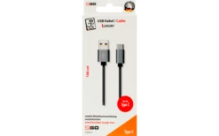 2Go Luxury Ladekabel USB Typ C Grau 1 Meter