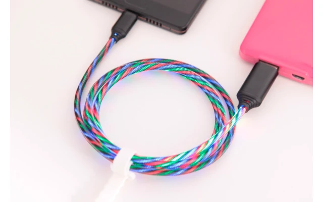 2GO USB Kabel Tricolor LED 100 Cm LED Type C 3 2GO USB Kabel Tricolor LED 100 Cm LED Type C