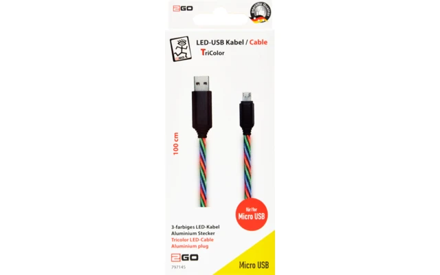 2GO USB Kabel Tricolor LED 100 Cm LED Type C 8 2GO USB Kabel Tricolor LED 100 Cm LED Type C – Bild 6