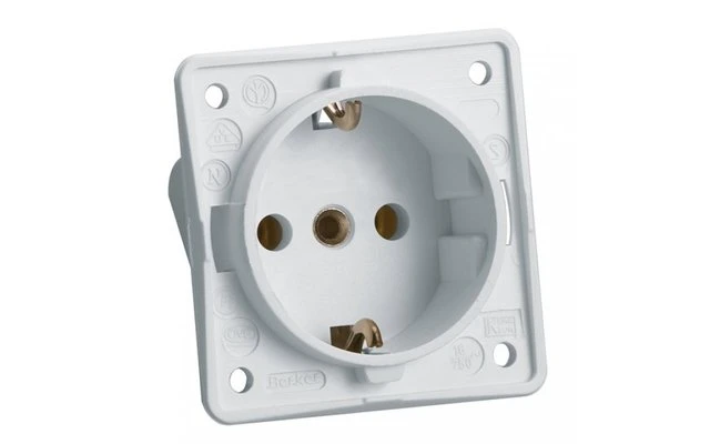 Schutzkontakt-Einbausteckdose Braun 4 Schutzkontakt-Einbausteckdose Braun – Bild 2