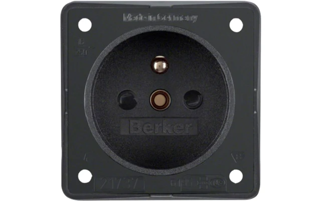 Berker Steckdose Frankreich - Grau Matt 3 Berker Steckdose Frankreich - Grau Matt