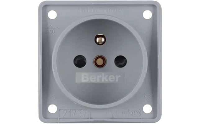 Berker Steckdose Frankreich - Grau Matt 6 Berker Steckdose Frankreich - Grau Matt – Bild 4